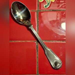 Towle Stainless "London Shell" Pl Oval Soup Spoon 4 Av 1989 Satin Handle Germany